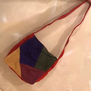 Vintage patch leather shoulder bag